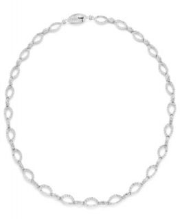 Eliot Danori Necklace, Rhodium Plated Imitation Pearl (3mm) and Cubic