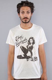 Obey The Record Girl Nubby Thrift Tee White