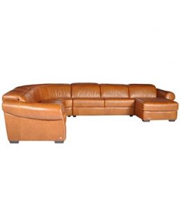 NEW Blayne Leather Modular Sectional Sofa, 5 Piece (Chair, Armless