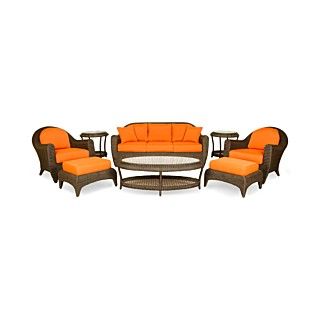 Harper Outdoor Patio Furniture, 8 Piece Seating Set (1 Sofa, 2 Lounge
