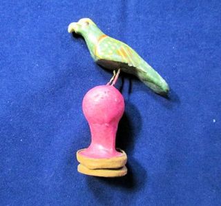 1950 Mexican Parrot Toy Noise Maker from Guanajuato Mexico