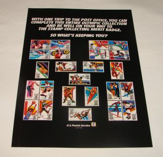 1984 USPS Boy Scouts Olympic Stamp Collecting Ad
