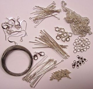 Findings Kit Silver Tone For Jewellery Making & Beading Pins,Clasps