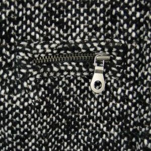Sutton Studio Womens Black White 8 Tweed Zipper Jacket Wool Blend