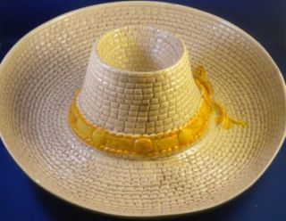 Handpainted Ceramic Mexican Sombrero Hat Chip & Dip Salsa Whittier