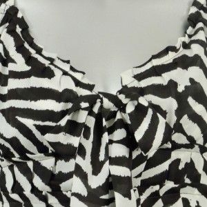 Michael Kors Womens Pleat Zebra Print Sheer Silk Top 16