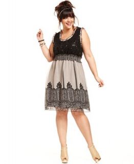 American Rag Plus Size Dress, Sleeveless Printed Sequin