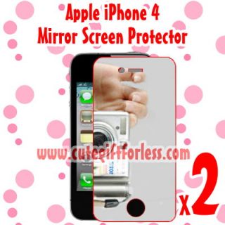 2X USA Fast Mirror Screen Protector Apple iPhone 4 4G