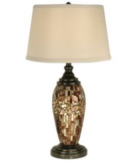 Dale Tiffany Table Lamp, Mosaic Art Glass Urn
