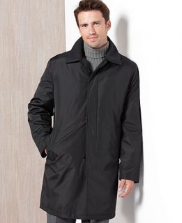 London Fog Coat, Black Poly Bonded Raincoat   Mens Coats & Jackets