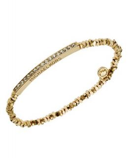 Michael Kors Bracelet, Gold Tone Bead and Crystal Stretch Bracelet