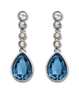Swarovski Earrings, Meringue Montana Crystal   Fashion Jewelry