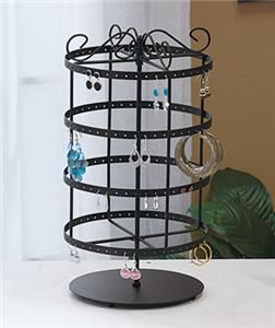 Metal Decorative Revolving Jewelry Stand Storage Perfect for Vanity or