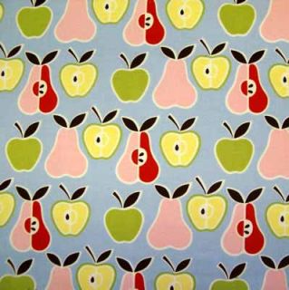 Alexander Henry Apples Pears Blue Lime Fabric Yd