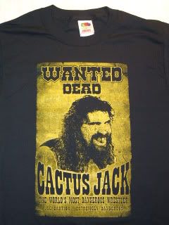 Cactus Jack Mick Foley Mankind Wanted T Shirt TNA New