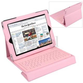 Wireless Bluetooth Keyboard Leather Case Stand for iPad 2 3