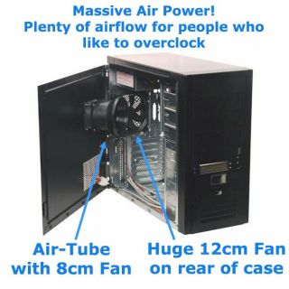 824 Black Mid Tower Computer Case w Temp LCD 500W PS