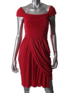 BCBG Max Azria New Mikaela Red Matte Jersey Cap Sleeve Cocktail