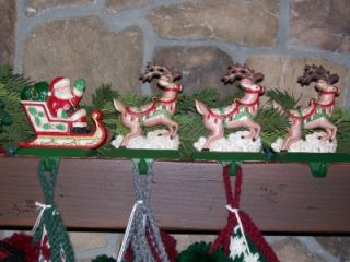 Midwest Santa in Sleigh Painted Cast Iron Christmas Stocking Holder