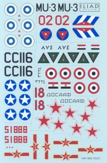 Iliad Decals 1 48 Mikoyan MIG 15 UTI Russian Two Seat MIG 15 Trainer