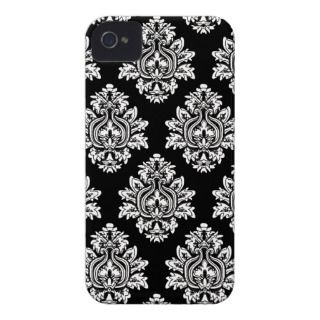 Black Damask pattern Apple Iphone case iPhone 4 Case