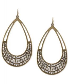 Jessica Simpson Earrings, Silver Tone Crystal Pave Teardrop Earrings