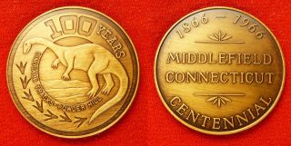 Medal 1966 100 yrs Middlefield Ct Dinosaur