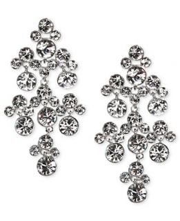 Givenchy Earrings, Silver Tone Crystal Chandelier Earrings