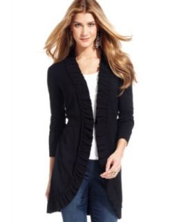 Lucky Brand Jeans Sweater, Long Sleeve Hooded Sheer Striped Cardigan