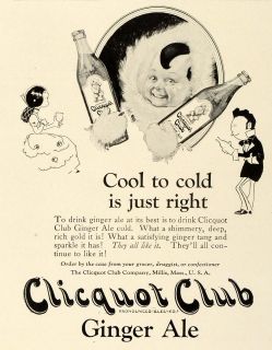 Clicquot Club Ginger Ale Soda Pop Bottle Millis Massachusetts