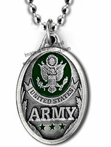 US Army Necklace Eagle Seal Emblem Military Pendant