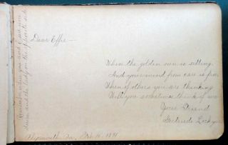 1889 Antique Effie Scott Autograph Album Ebervale Plymouth PA