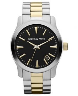 Michael Kors Watch, Mens Runway Two Tone Stainless Steel Bracelet