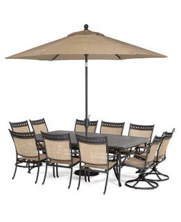 Vintage Outdoor Patio Furniture, 11 Piece Set (90 x 60 Dining Table