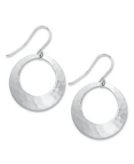 Giani Bernini Sterling Silver Earrings, Small Hammered Open Circle