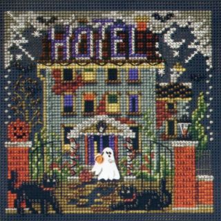 Haunted Hotel Cross Stitch Kit Mill Hill 2008 Buttons Beads Autumn