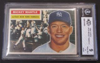 1956 Topps 135 Mickey Mantle BCCG 9 Near Mint
