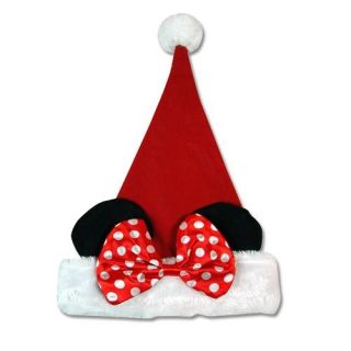 Disney Minnie Mouse 16 Plush Christmas Santa Hat   Ears X mas Kids