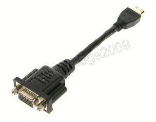 Mini HDMI Male to 15 Pin VGA Female Video Adapter Cable for HDTV DVD