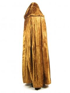 Gold Copper Velvet Celtic Tribal Drape Hood Tie Dye Gypsy Maxi Jacket