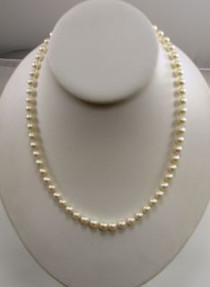 Mikimoto 6mm Pearl Necklace 18Traditional Length 18K Yellow Gold Hook