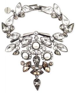 Givenchy Bracelet, Hematite Tone Glass Pearl Flex Bracelet