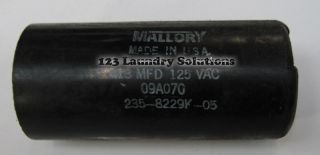 Milnor Front Load Washer Spin Capacitor 413 MDF 125V 09A070