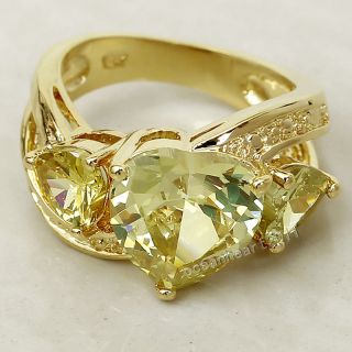 Fancy Womans 18K Yellow Gold Filled Emerald Sapphire Garnet Peridot