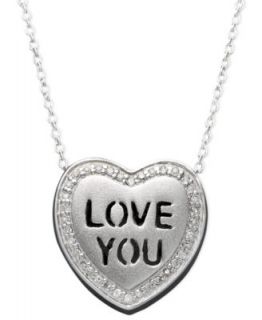 Sweethearts Diamond Necklace, Sterling Silver Diamond Love You Heart