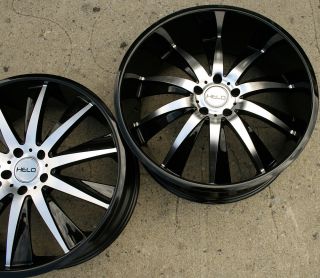 Helo 851 22 Black Rims Wheels Nissan 350Z Staggered 22 x 8 5 10 5H 40