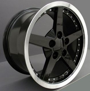 18 Black C6 Style Wheels & Tires Set of 4 Rims Fit Corvette C4 C5 C6