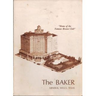 C1950s Baker Hotel Menu Mineral Wells TX Menu Brazos Club Texas