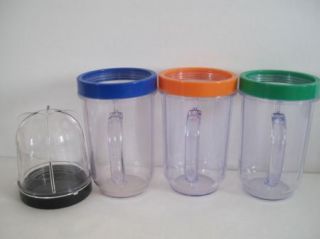 Magic Bullet Clear Smoothie Party Cups Mini Blender Mugs Lip Ring Mug