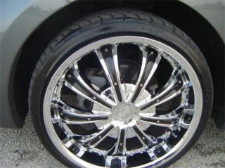 22 inch Chrome Black Inserts Wheels Rims Rockstarr 411